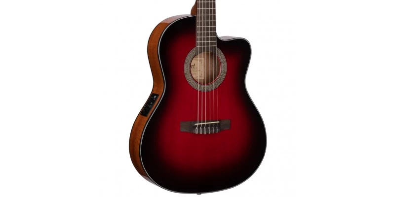 Cort Jade E Nylon Burgundy Red Burst - Image 2