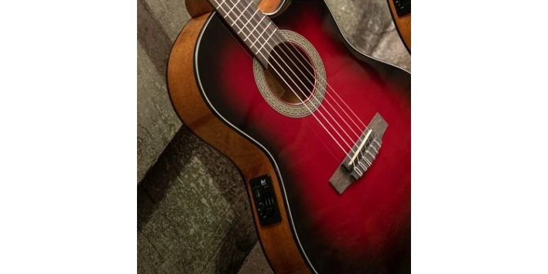 Cort Jade E Nylon Burgundy Red Burst - Image 4