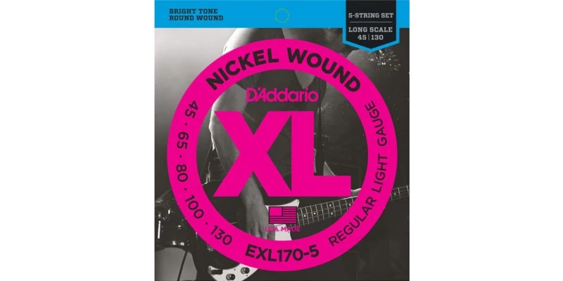 D'Addario EXL170-5 Nickel Wound 5-String Bass, Light, 45-130, Long Scale - Image 2