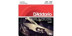 D'Addario EJ61 5-String Banjo, Nickel, Medium, 10-23