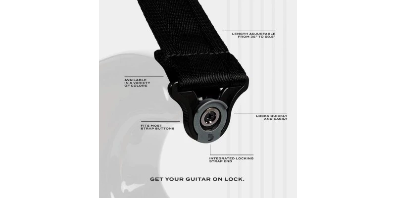 D'Addario Auto Lock Guitar Strap Metal Grey - Image 5