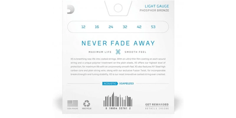 D'Addario XSAPB1253 XS Phosphor Bronze Acoustic Guitar Strings Light 12-53 - Image 3