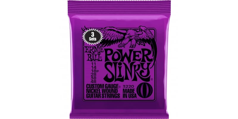 Ernie Ball Power Slinky Nickel Wound Electric Guitar Strings 11-48 Gauge 3 Pack