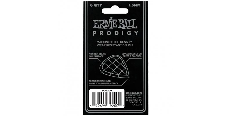 Ernie Ball Mini Prodigy Picks Black 1.5mm Bag Of 6 - Image 3