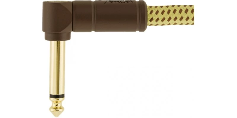 Fender Deluxe Series Instrument Cable 15 Foot Straight/Angle Tweed - Image 4