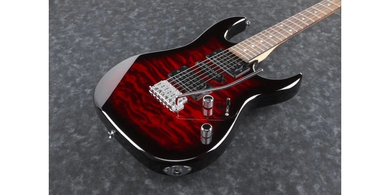 Ibanez GRX70QA-TRB Transparent Red Burst Electric Guitar - Image 4