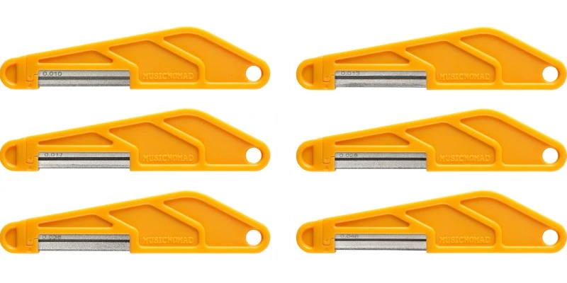 MusicNomad 6 Piece Electric Guitar Diamond Coated Nut File Set With Case, Light Strings MN668 - Image 2