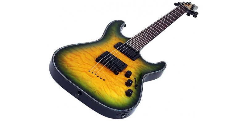 Schecter Hellraiser C-1 Passive Dragon Burst Guitar - Image 2