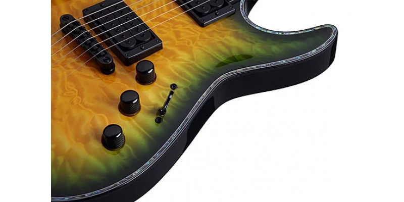 Schecter Hellraiser C-1 Passive Dragon Burst Guitar - Image 7