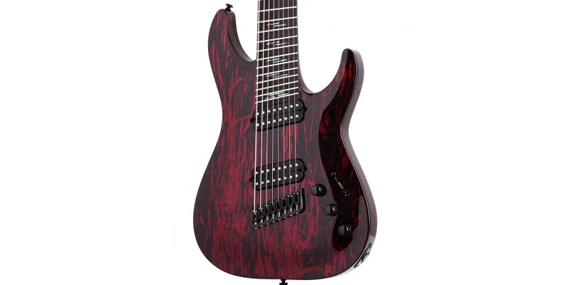 Schecter C-8 Multiscale Silver Mountain Blood Moon - Image 2
