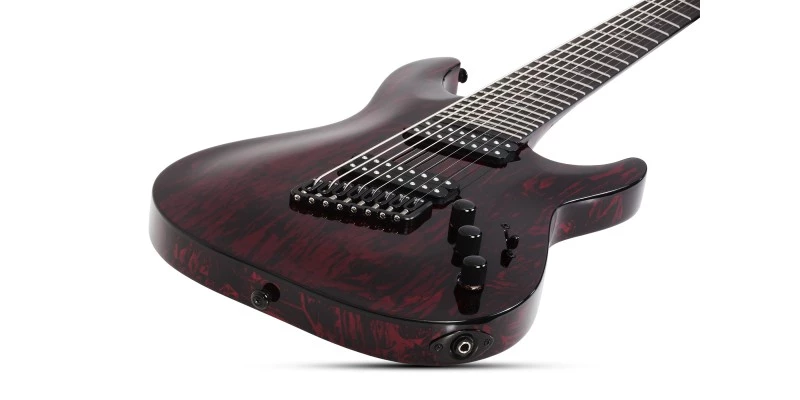 Schecter C-8 Multiscale Silver Mountain Blood Moon - Image 3