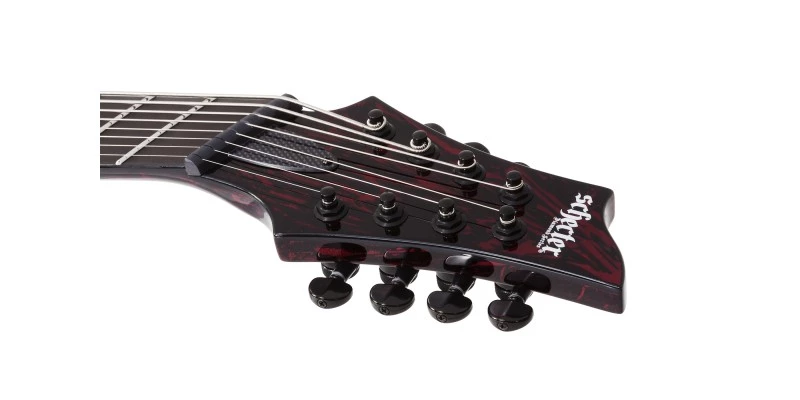 Schecter C-8 Multiscale Silver Mountain Blood Moon - Image 12