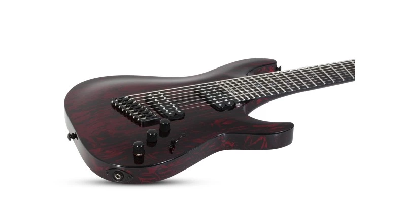 Schecter C-8 Multiscale Silver Mountain Blood Moon - Image 4