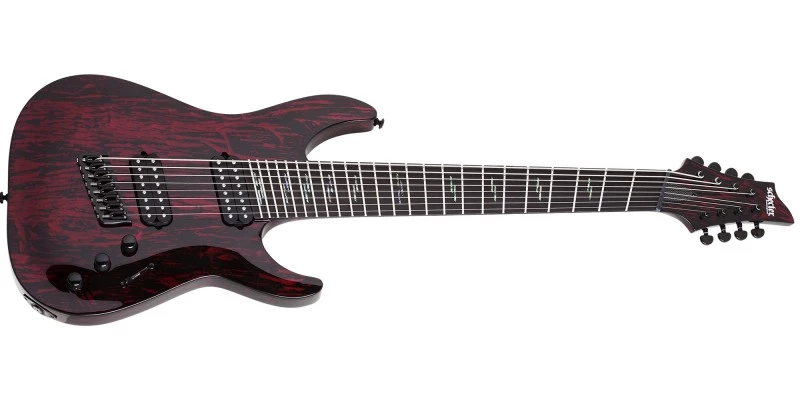 Schecter C-8 Multiscale Silver Mountain Blood Moon