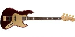 Squier 40th Anniversary Jazz Bass Gold Edition Ruby Red Metallic