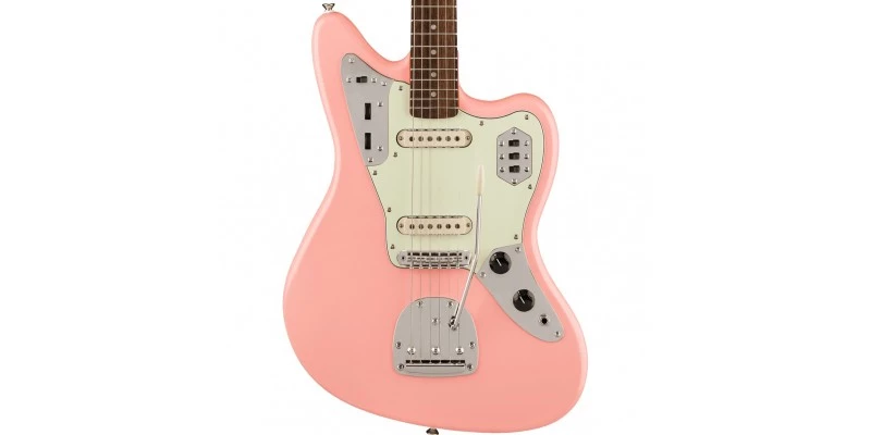Squier FSR Classic Vibe 60s Jaguar Shell Pink With Matching Headstock - Image 2