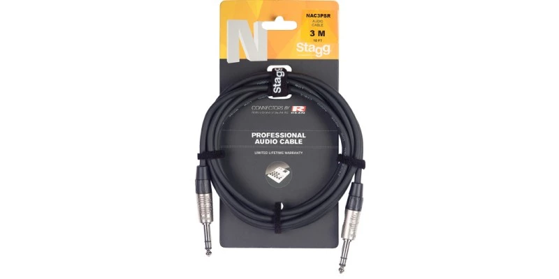 Stagg NAC3PSR 3m/10ft Stereo To Stereo TRS Audio Cable