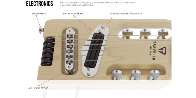 Traveler Guitar Traveler Ultra-Light Electric Travel Guitar Maple - Image 3