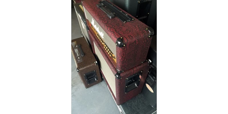 Marshall JVM205H 1936 Half Stack Burgundy Snakeskin - Image 7