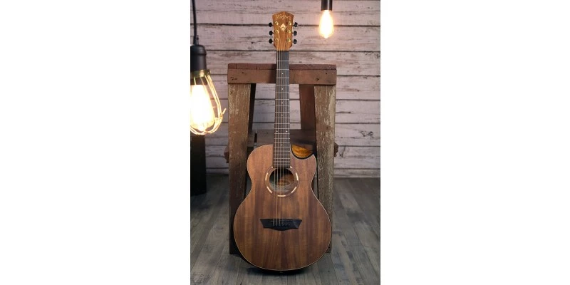 Washburn G-Mini 55 KOA Travel Acoustic Guitar Natural - Image 4